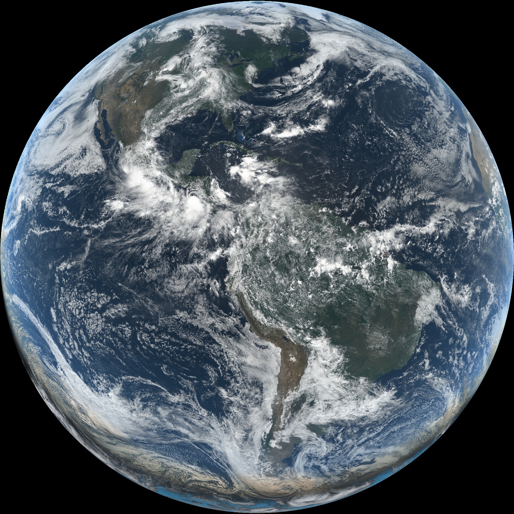 GOES full-disk satellite view