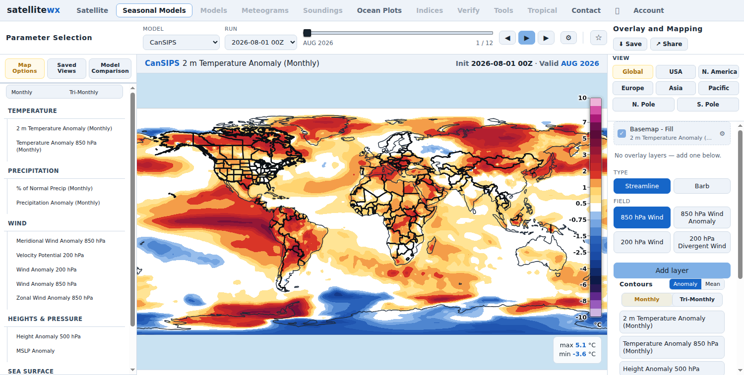 2 m temperature anomaly, global